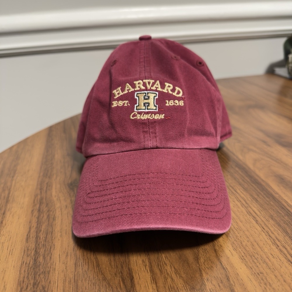 Harvard Crimson Baseball Cap Twins Enterprise Burgundy Adjustable Hat Mens